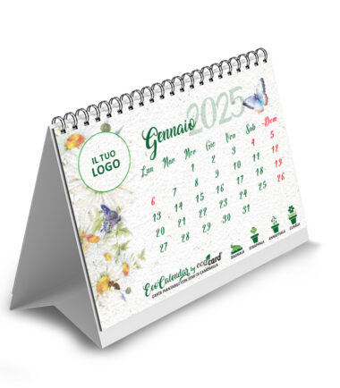 EcoCalendar calendario da tavolo personalizzato mese Gennaio 2025