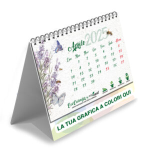 Calendario ecologico piantabile da tavolo con piede personalizzato EcoCalendar mese Aprile 2025