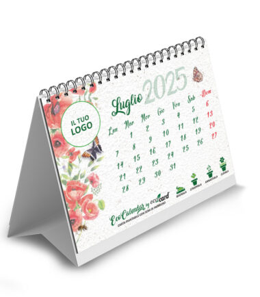 EcoCalendar calendario personalizzato da tavolo mese Luglio 2025