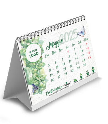 EcoCalendar calendario personalizzato da tavolo mese Maggio 2025